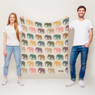 Retro-Elefanten-Decke Geschenk Vintage-Tierliebhab Fleecedecke