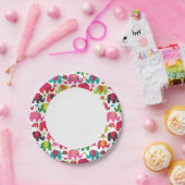 Retro-Elefanten-Kindermuster-Tapete Pappteller (Party)