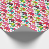 Retro-Elefantenbilder Geschenkpapier (Ecke)