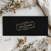 Retro Elegant Black & Gold Vintage Ticket Wedding Einladung