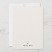 Retro Elegant Burgundy & Ivory Beige Wedding Einladung (Rückseite)