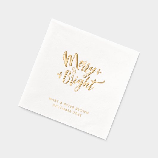 Retro Elegant fröhlich und hell glänzend Weihnacht Servietten Mit Folie (Links)