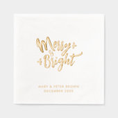 Retro Elegant fröhlich und hell glänzend Weihnacht Servietten Mit Folie (Vorderseite)