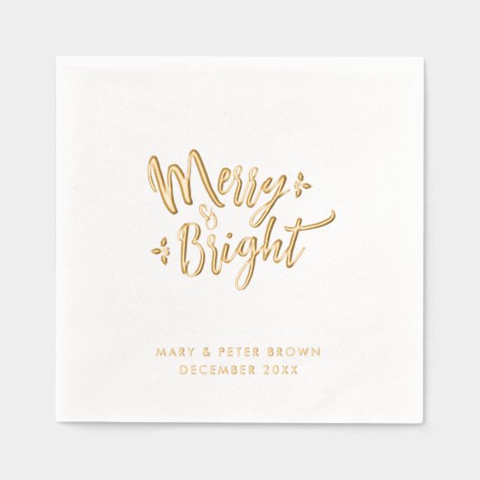 Retro Elegant fröhlich und hell glänzend Weihnacht Servietten Mit Folie (Vorderseite)