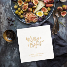 Retro Elegant fröhlich und hell glänzend Weihnacht Servietten Mit Folie