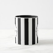 Retro Elegant Personalized Black and White Stripe Tasse (Zentrum)