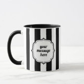 Retro Elegant Personalized Black and White Stripe Tasse (Links)