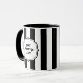 Retro Elegant Personalized Black and White Stripe Tasse (Vorderseite Links)