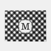 Retro Elegant Personalized Gingham Door Mat Fußmatte (Vorderseite)