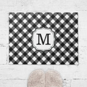 Retro Elegant Personalized Gingham Door Mat Fußmatte
