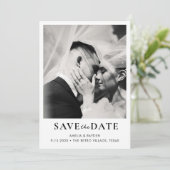 Retro Elegant Photo Wedding Save the date (Stehend Vorderseite)