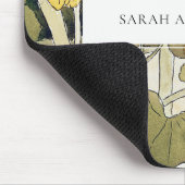 Retro Elegant Rustikal Gelb Gelb Grün Daffodil Blü Mousepad (Ecke)