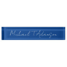 Retro Elegant Schlicht Simple Deep Blue Calligraph