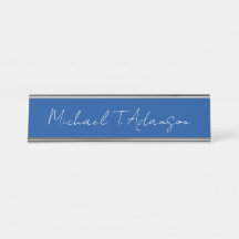 Retro Elegant Schlicht Simple Deep Blue Calligraph