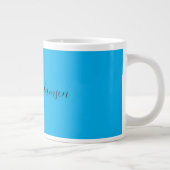 Retro Elegant Schlicht Sky Blue Calligraphy Name Jumbo-Tasse (Rechts)