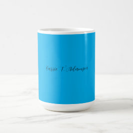Retro Elegant Schlicht Sky Blue Calligraphy Name Kaffeetasse