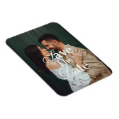 Retro Elegant Script Photo Wedding Save The Date Magnet (Rechte Seite)