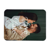 Retro Elegant Script Photo Wedding Save The Date Magnet (Horizontal)