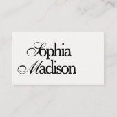 Retro Elegant Serif Script White Visitenkarte (Vorderseite)
