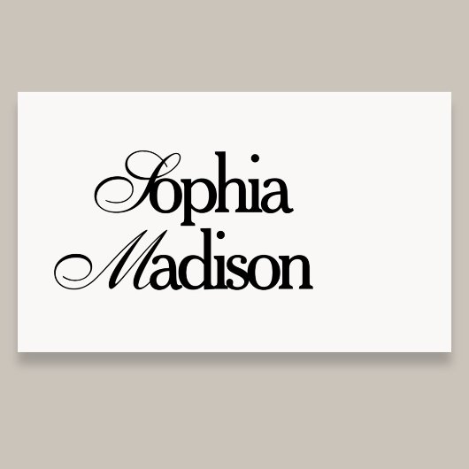 Retro Elegant Serif Script White Visitenkarte