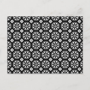 Retro elegante abstrakte Schwarz-Weiß-Kunst Postkarte