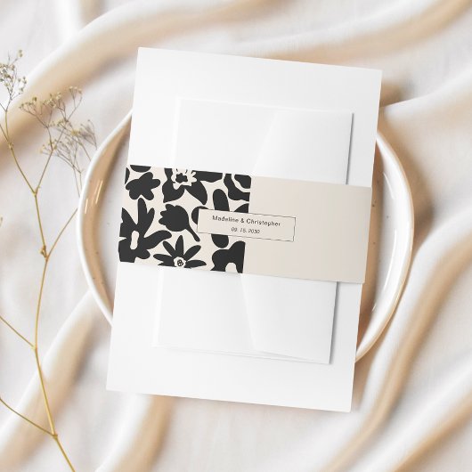 Retro Elegante Blumenzwiebelband Einladungsbanderole