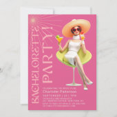 Retro Elegante Cocktails Junggeselinnen-Abschied Einladung (Vorderseite)