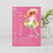 Retro Elegante Cocktails Junggeselinnen-Abschied Einladung (Stehend Vorderseite)