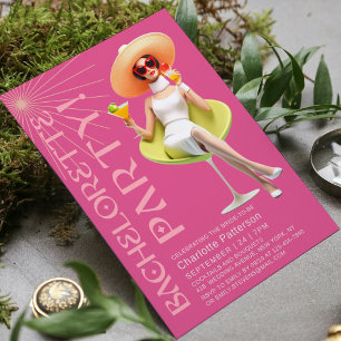 Retro Elegante Cocktails Junggeselinnen-Abschied Einladung