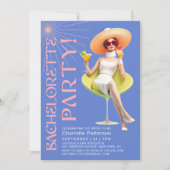 Retro Elegante Cocktails Junggeselinnen-Abschied Einladung (Vorderseite)