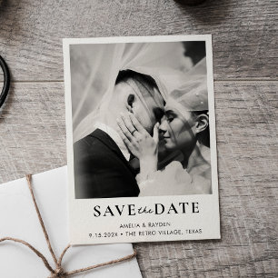 Retro elegante Foto-Hochzeit Save-the-Date-Karte