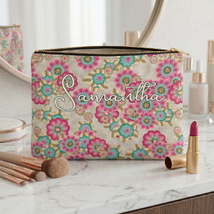 Retro elegante Kirschblüten Blumen Kulturbeutel Zubehörtasche