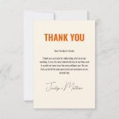 Retro Elegante Modernes Blumenorange Dankeskarte (Vorderseite)