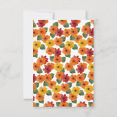 Retro Elegante Modernes Blumenorange Dankeskarte (Rückseite)