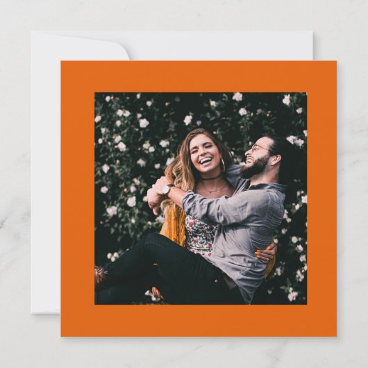 Retro Elegante Modernes Blumenorange Save the Date Einladung (Rückseite)