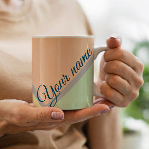 retro elegante Pastell-Colorblock-Schriftzug Benut Kaffeetasse