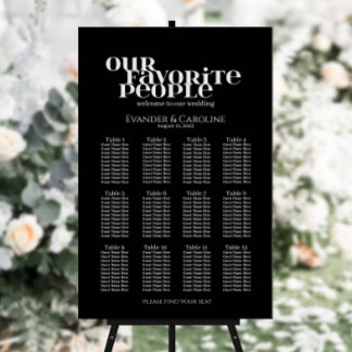 Retro elegante schwarze Hochzeitskarte Poster