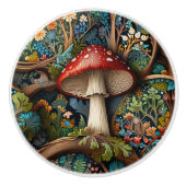 Retro eleganter bohemianischer Pilzwald Keramikknauf (Vorderseite)