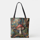 Retro eleganter bohemianischer Pilzwald Tasche (Rückseite)