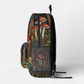 Retro-eleganter Pilzwald Bedruckter Rucksack (Rechts)