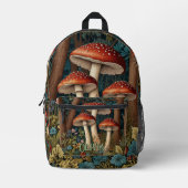 Retro-eleganter Pilzwald Bedruckter Rucksack (Vorderseite)