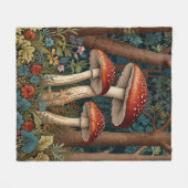 Retro-eleganter Pilzwald Fleecedecke (Vorderseite (Horizontal))