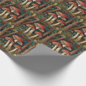 Retro-eleganter Pilzwald Geschenkpapier (Ecke)