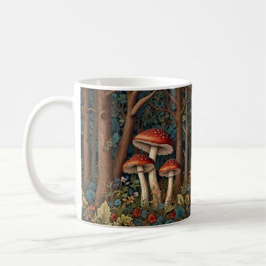 Retro-eleganter Pilzwald Kaffeetasse (Links)