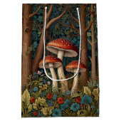 Retro-eleganter Pilzwald Mittlere Geschenktüte (Rückseite)