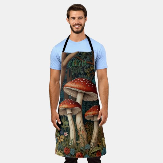 Retro-eleganter Pilzwald Schürze (Getragen)