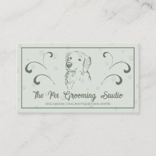 Retro-eleganter Stil Golden Retriever Hund Visitenkarte