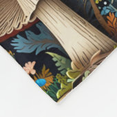 Retro-elegantes bohemisches Pilzwaldmuster Fleecedecke (Ecke)