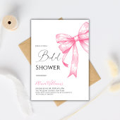 Retro Elegantes Coquette Pink Bow Brautparty Einladung