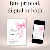 Retro Elegantes Coquette Pink Bow Brautparty Einladung